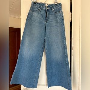 Never Worn/ light denim/ wide leg/ target brand/ cut bottoms